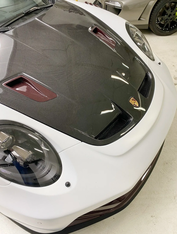 PORSCHE 992 WICKED GT3 STYLE CARBON FIBER HOOD FOR 991 APPLICATION