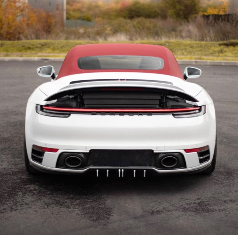 PORSCHE 992 CARRERA TECHART REAR BUMPER LOWER DIFFUSER AND LEFT AND RIGHT AIR DIRECTIONAL CONTRAST TRIMS