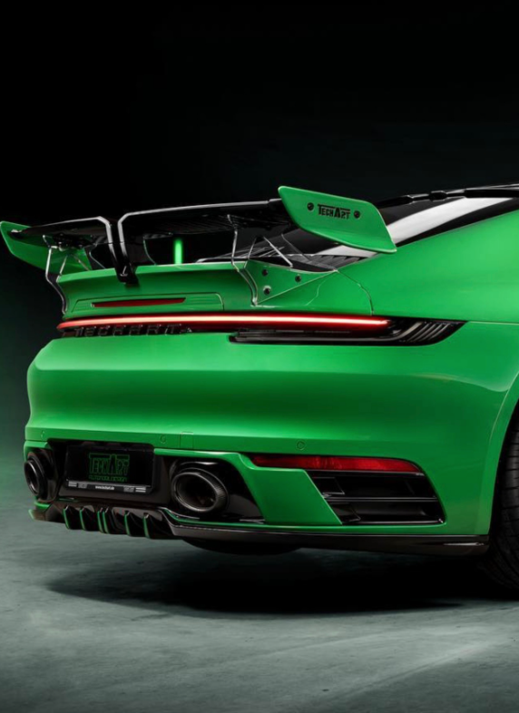 PORSCHE 992 CARRERA TECHART REAR BUMPER LOWER DIFFUSER AND LEFT AND RIGHT AIR DIRECTIONAL CONTRAST TRIMS