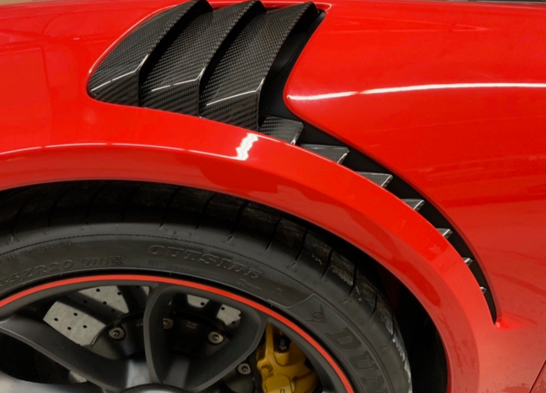 PORSCHE WICKED GT3 RS LOUVERED FENDERS IN RAISED CARBON FIBER