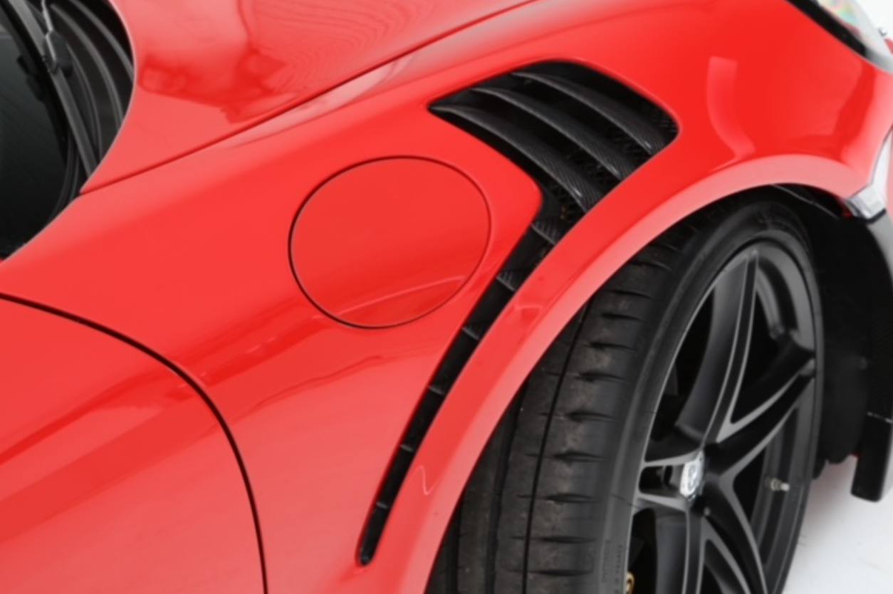 PORSCHE 991 GT3RS STYLE FRONT FENDERS W/ ICONIC FENDER LOUVERED GRILLS