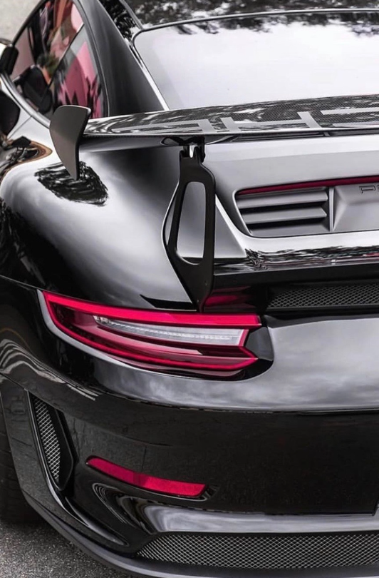 PORSCHE WICKED GT3 RS CARBON FIBER SPOILER WING, WITH CENTER AIR RAM INTAKES SYSTEM, AND OEM ATTACHMENTS