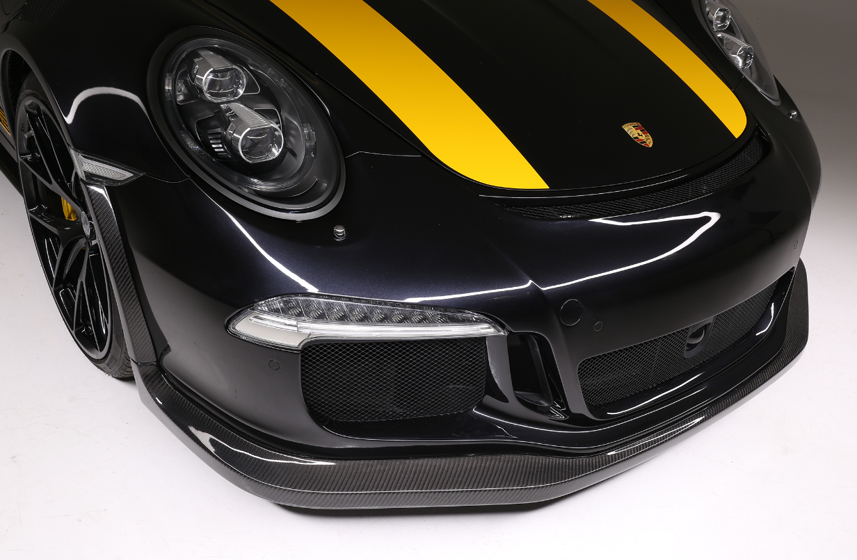 PORSCHE 991 GT3RS CARBON FIBER FRONT VALANCE SPOILER AND VERTICAL EXTENSIONS