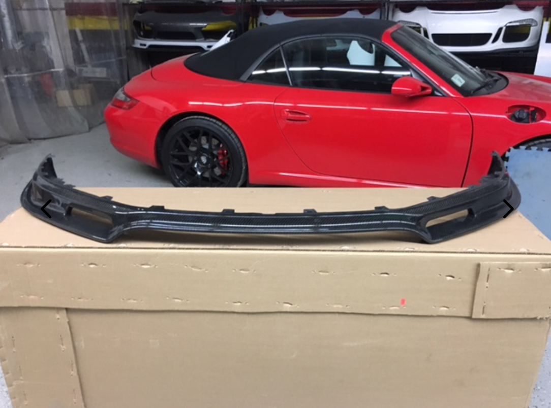 PORSCHE 991 TURBO AND TURBO S CARBON FIBER FRONT BUMPER LOWER SPOILER VALANCE