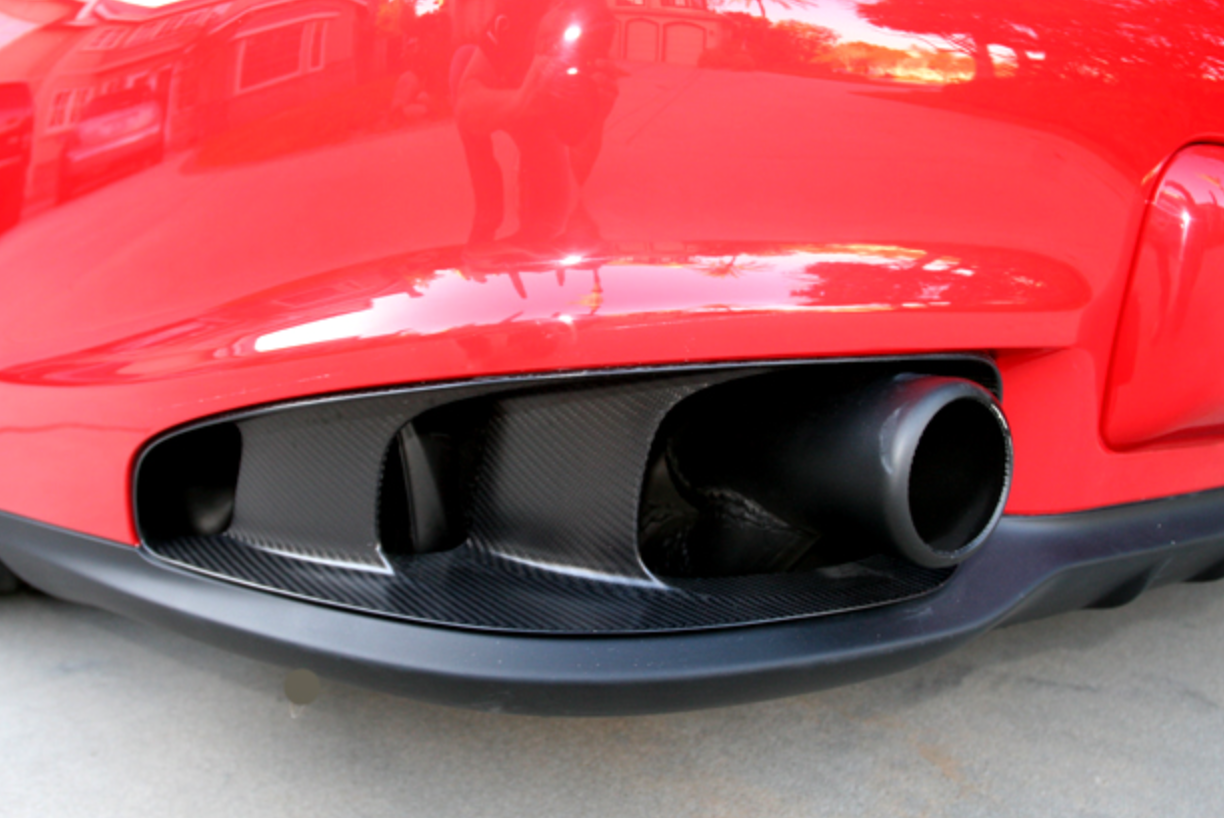 Porsche 997.2 GT2 RS Style Rear Bumper Carbon Fiber Exhaust Surround Trim