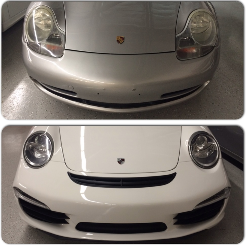 Porsche old 996 to New 2014 Porsche 991 Face Lift Front End Conversion Kit