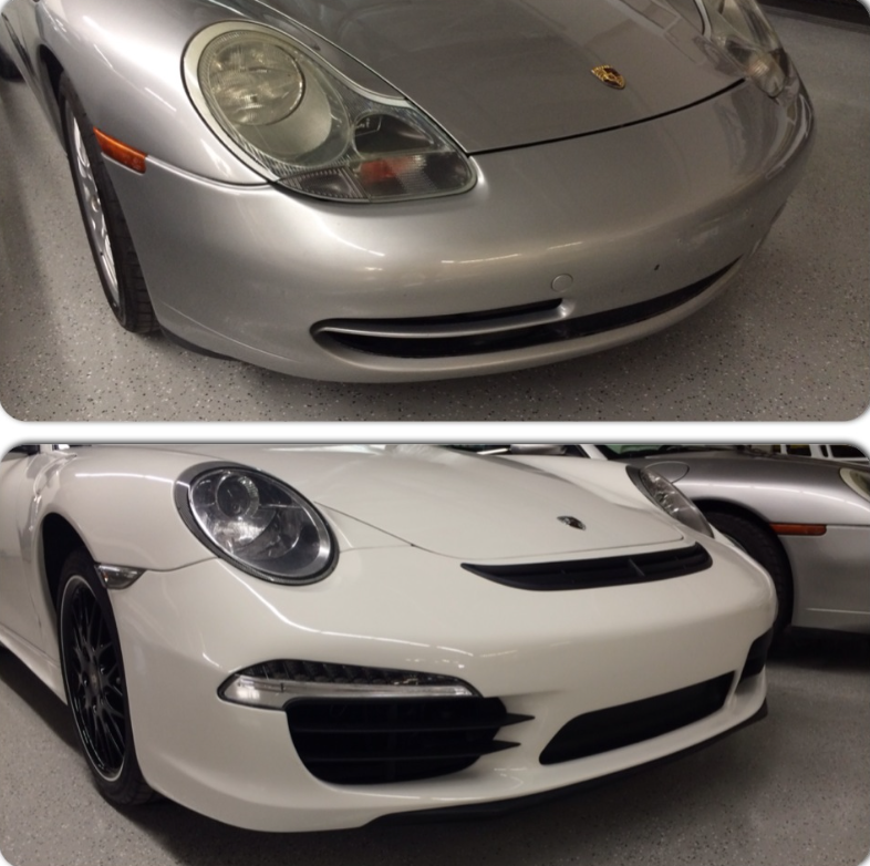 Porsche old 996 to New 2014 Porsche 991 Face Lift Front End Conversion Kit