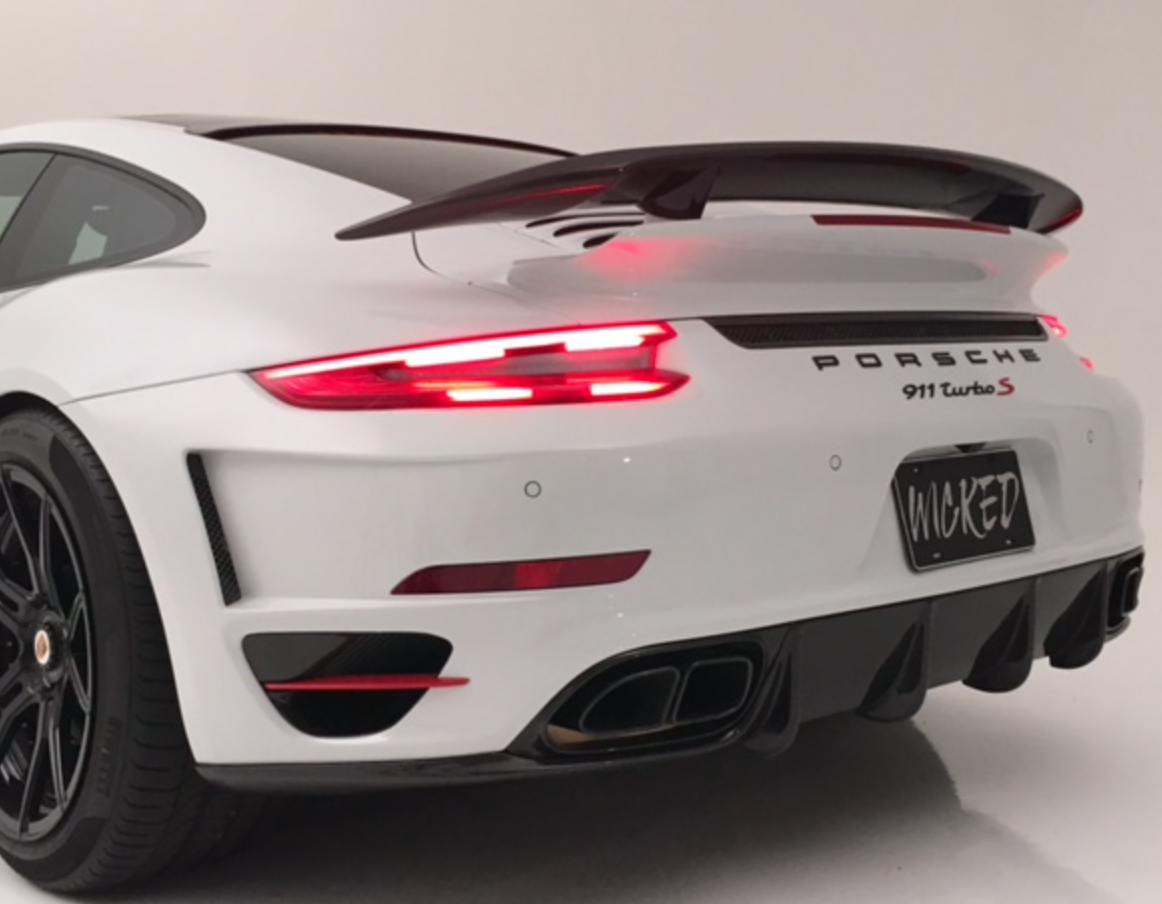 2017 Porsche Turbo / S Aggressive Rear bumper w/ 991.2 LED Taillights for 2014-2017